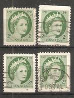 Canada  1954-62  Queen Elizabeth II (o) 2c - Single Stamps