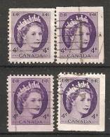 Canada  1954-62  Queen Elizabeth II (o) 4c - Francobolli (singoli)