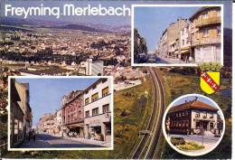 57 - Moselle - FREYMING - MERLEBACH - Vue Aérienne - Rue Pieper , La Rotonde - La Poste  -  Format  10,3  X  15 - Freyming Merlebach