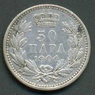 SERBIA , 50 PARA 1904 ,UNCLEANED SILVER COIN - Serbie