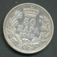 SERBIA , 50 PARA 1912 ,UNCLEANED SILVER COIN - Serbia