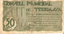 BILLETE DE 50 CTS  DEL CONSELL MUNICIPAL DE TERRASSA  (BANKNOTE) - Other & Unclassified