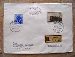 Cover Sent In Austria Osterreich, Ersttag FDC, Registered, Wien, Train Transport - Covers & Documents