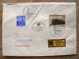 Cover Sent In Austria Osterreich, Ersttag FDC, Registered, Wien, Train Transport, Special Cancel Eisenbahnen - Briefe U. Dokumente