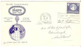 Canada  1959  10th Ann. Of N.A.T.O. (o) FDC - 1952-1960