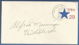 USA 29c, Prepaid Postal Stationary Cover, Used, Hillsdale, Oklahoma, 1991, Blue Star - 1981-00