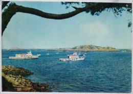 Cp Iles Chausey Panorama Archipel Et Vedettes Bateau Voyagé 1973 Timbre Cachet Flamme Granville - Blainville Sur Mer