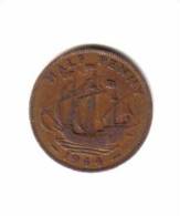 GREAT BRITAIN    1/2 PENNY  1944  (KM # 844) - C. 1/2 Penny