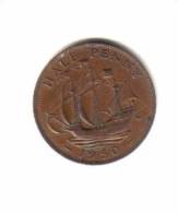 GREAT BRITAIN    1/2 PENNY  1950  (KM # 868) - C. 1/2 Penny