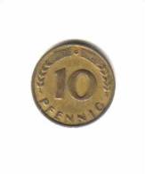 GERMANY    10  PFENNIG  1950 G  (KM # 108) - 10 Pfennig