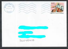 D13 France French Cover Letter Traveled To Slovenia ATM Used - Cartas & Documentos