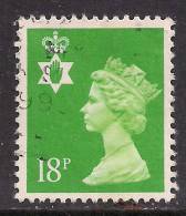 NORTHERN IRELAND GB 1991 18p BRIGHT GREEN USED MACHIN STAMP CENTER PHOS SG N147..( K103 ) - Noord-Ierland