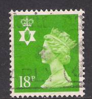 NORTHERN IRELAND GB 1991 18p BRIGHT GREEN USED MACHIN STAMP CENTER PHOS SG N147..( K105 ) - Irlanda Del Norte