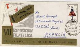 ENVELOPPE ESPAGNE 1967 # EXPOSITION PHILATELIQUE JUVENILE # IGUALADA - Machines à Affranchir (EMA)
