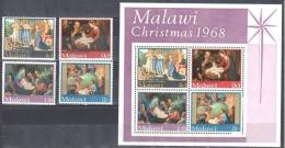 Malawi 1968 Christmas  Art. Painting Mi.86-89A+bl.12 - MNH - Malawi (1964-...)