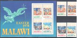 Malawi 1978 Easter  Art. Painting Mi.293-296+bl.51 - MNH - Malawi (1964-...)