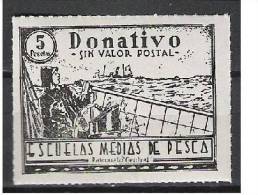 0329-MNH SELLO FISCAL NUEVO ESCUELAS PESCA** 5 PTS REVENUE SELLO FISCAL NUEVO LUJO ** ESCUELAS MEDIAS DE PESCA,PATRONAT - Beneficenza