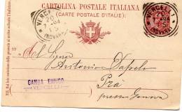 1894  CARTOLINA CON ANNULLO VERCELLI NOVARA - Postwaardestukken