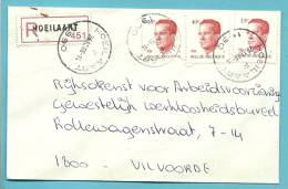 2136+2203 Op Brief Aangetekend Met Stempel HOEILAART - 1981-1990 Velghe