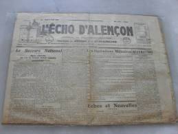 Journal L'Echo D'Alençon  Jeudi 6 Aout 1942 - Francés