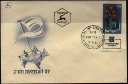 ISRAEL -  COAT Of ARMS - FLOWERS  - FDC - 1953 - Sobres