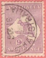 AUS SC #50a  1915 Kangaroo And Map  W/tiny Tear @ CR  W/SON ("_STH AUSTRALIA / 9 0C 16"), CV $11.00 - Used Stamps