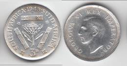 SUPERBE **** AFRIQUE DU SUD - SOUTH AFRICA - 3 PENCE 1943 GEORGE VI - ARGENT - SILVER **** EN ACHAT IMMEDIAT !!! - Sudáfrica