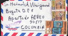 SA143.-. ECUADOR  .-. 1978 .-. WORLD CUP ARGENTINA`78  , CIRCULATED COVER TO COLOMBIA - 1978 – Argentine