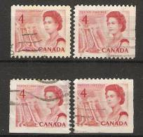 Canada  1967-72 Queen Elizabeth II  Perf. 12 (o) 4c - Timbres Seuls