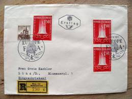 Cover Sent In Austria Osterreich, Ersttag FDC,  Registered, Wien, Special Cancel Europe - Cartas & Documentos