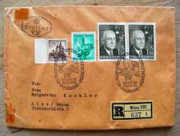 Cover Sent In Austria Osterreich, Ersttag FDC,  Registered, Wien, Special Cancel Adolf Scharf - Covers & Documents