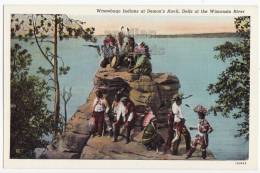 WINNEBAGO INDIANS-CEREMONY-DEMON'S ANVIL-WISCONSIN DELLS Postcard Ca 1940s-WI  [c3538] - Altri & Non Classificati