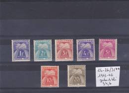 TIMBRE D ANDORRE NEUF N R 24-26/31** T-TAXE 1943-46 GERBE DE BLE COTE 34.60€ - Unused Stamps