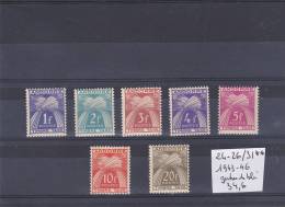 TIMBRE D ANDORRE NEUF N R 24-26/31** T-TAXE 1943-46 GERBE DE BLE COTE 34.60€ - Neufs