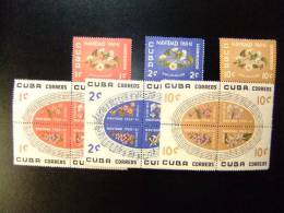 CUBA 1960 NAVIDAD FLORA Yvert & Tellier  N º 535 / 549 **  MNH (papier Côtelé) - Nuovi