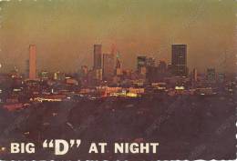 DALLAS, Texas At Night Vintage Old Photo Postcard - Dallas