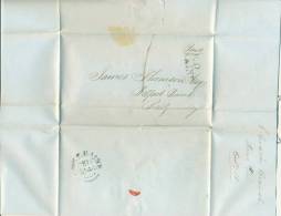 Ireland 1846 Stampless Cover Coleraine Postage Due Paid Ballymoney Belfast Bank - Prefilatelia