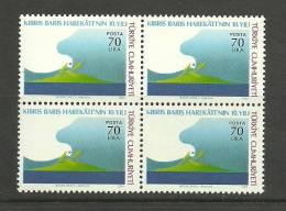 Turkey; 1984 10th Anniv. Of Cyprus Peace Operation (Block Of 4) - Ongebruikt