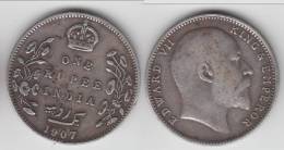 BRITISH INDIA - INDES ANGLAISES **** ONE RUPEE 1907 - 1 RUPEE 1907 EDWARD VII - SILVER - ARGENT **** ACHAT IMMEDIAT !!! - Colonias