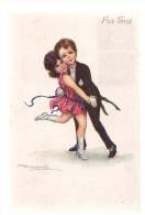 ILLUSTRATORS  ARTIST SIGNED : BOMPARD, ART DECO,KIDS DANCE : FOX TROT,OLD POSTCARD 1925 - Bompard, S.