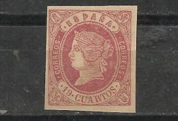 0644-SPAIN CLASSIC STAMP ISABEL II ESPAÑA Nº60.1862.19 CUAROS.192.00€ FORGERY.FALSO FILATELICO. SPAIN SPAIN CLASSIC STAM - Unused Stamps