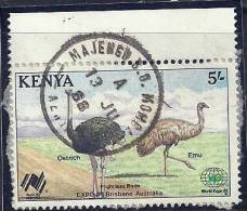 Kenya 1988 Birds Aves Oiseaux Vegels -  Ostrich- Struthio Camelus And Emu- Dromaius Novaeholland Canc - Autruches