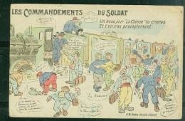 Illustration Signée C E.R. Paris , Les Commandements Du Soldat - " Un Beau Jour ... " - Bce02 - Humoristiques