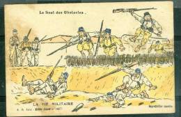 Illustration Signée  E. R. Paris - " La Vie Militaire , Le Saut D'obstacle ... " - Bce04 - Humour