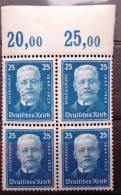 Allemagne Bloc De 4 N° Yvert 396 Luxe Bord De Feuille ** - Unused Stamps