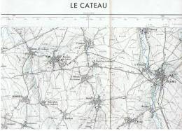 CARTE TOPOGRAPHIQUE   1/50 000  73cm X 55cm   LE CATEAU  (NORD) - Topographische Karten