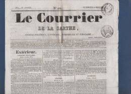 LE COURRIER DE LA SARTHE 6 07 1832 LE MANS - ALGERIE - ITALIE ANCÔNE - DUPIN - GURCY 77 - NANTES - CHATEAUGONTIER ... - 1800 - 1849