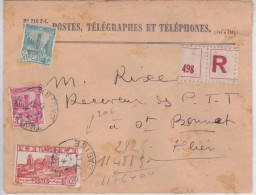 TUNISIE - 1947 -  ENVELOPPE RECOMMANDEE De TUNIS CABINE (RARE) Pour La FRANCE - Storia Postale