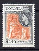 Dominica QEII 1954 $2.40 Orange Harvesting Definitive, Lightly Hinged Mint (A) - Dominica (...-1978)