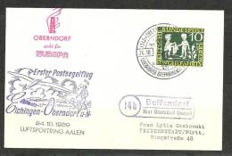 Alemania. Postal Circulada Con Matasello Especial Aereo - Briefe U. Dokumente